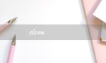 clean（clean的含义是什么）
